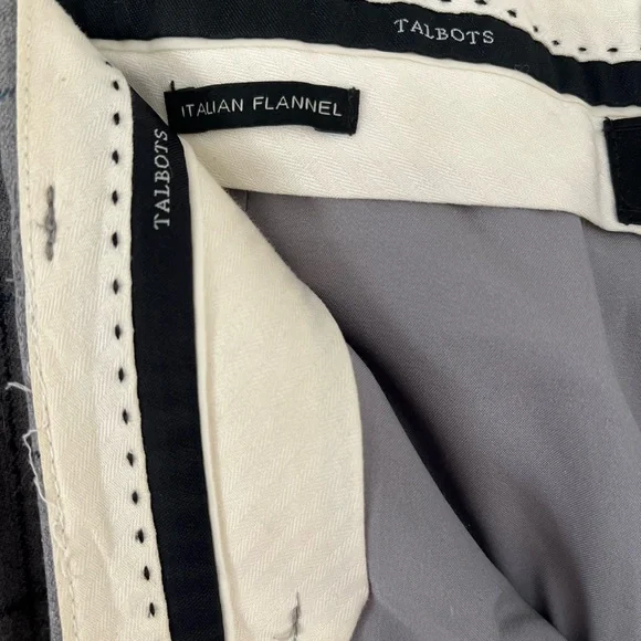 TALBOTS Windsor Gray Italian Plaid Trousers Pants 99% Wool 1% Spandex Size 14 - Picture 13 of 15